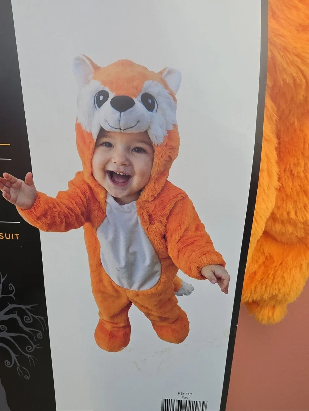 NWT Infant 6-12 Month Orange Fox Halloween Costume Jumpsuit Warm Soft 1-Piece